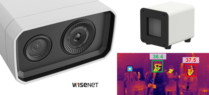 Гибридные тепловизоры Wisenet для массового измерения температуры тела