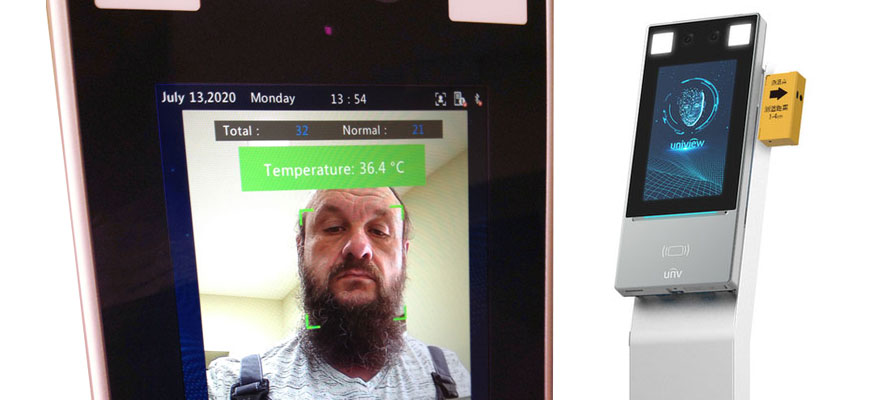 Терминал контроля доступа UNV с бесконтактным измерением температуры тела и определением наличия защитной маски на лице