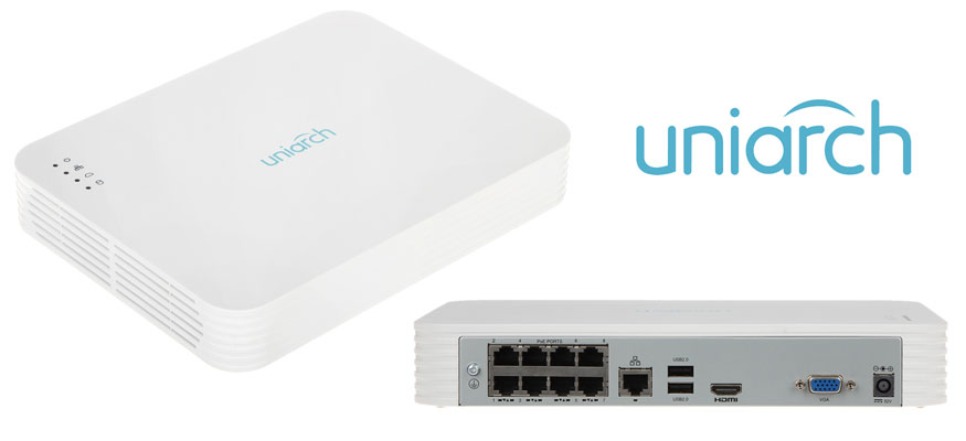 Компактный восьмиканальный сетевой видеорегистратор Uniarch с поддержкой PoE