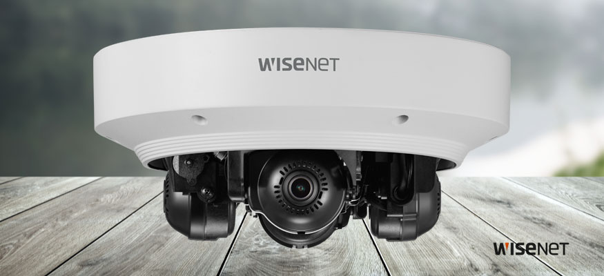 Четырёхсенсорная уличная телекамера Wisenet с моторизованной варифокальной оптикой